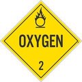 Nmc Oxygen 2 Dot Placard Sign, Pk100, Material: Adhesive Backed Vinyl DL7P100